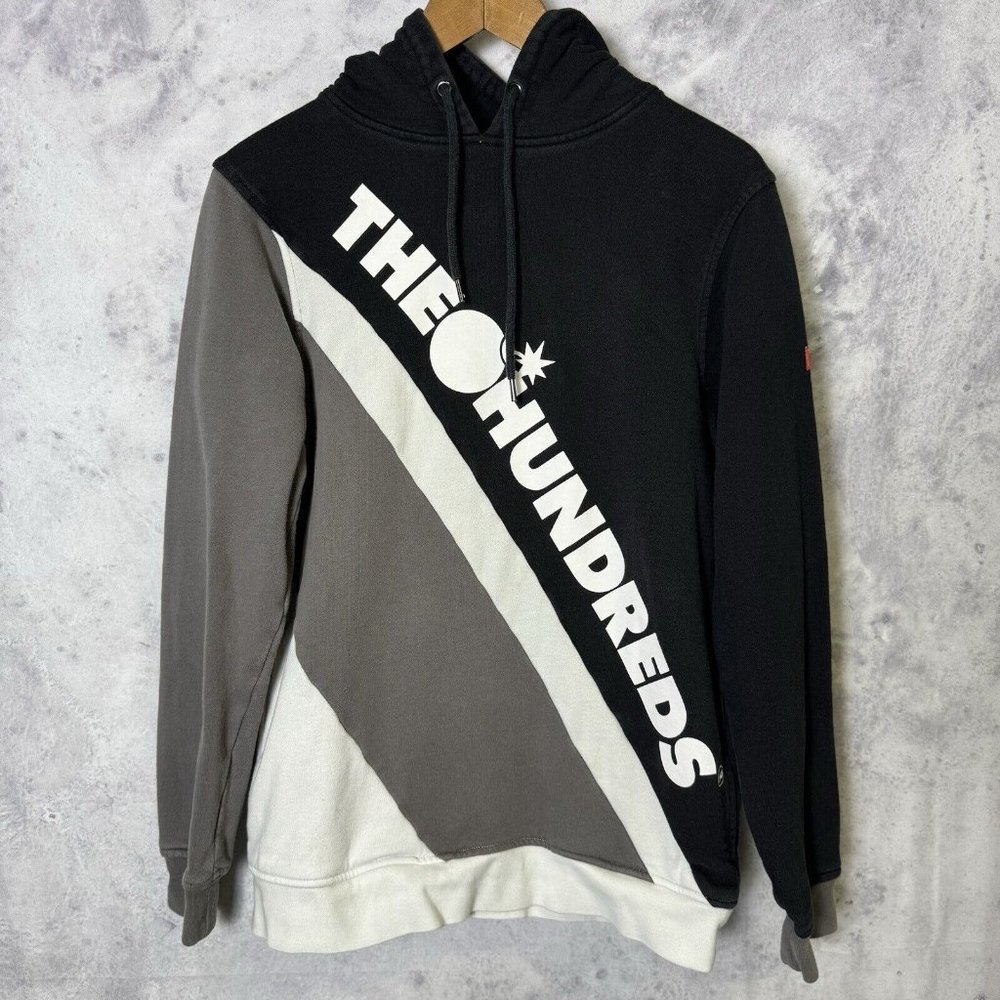 The Hundreds Hoodie Mens Small Gray Black Y2K Sweatshirt